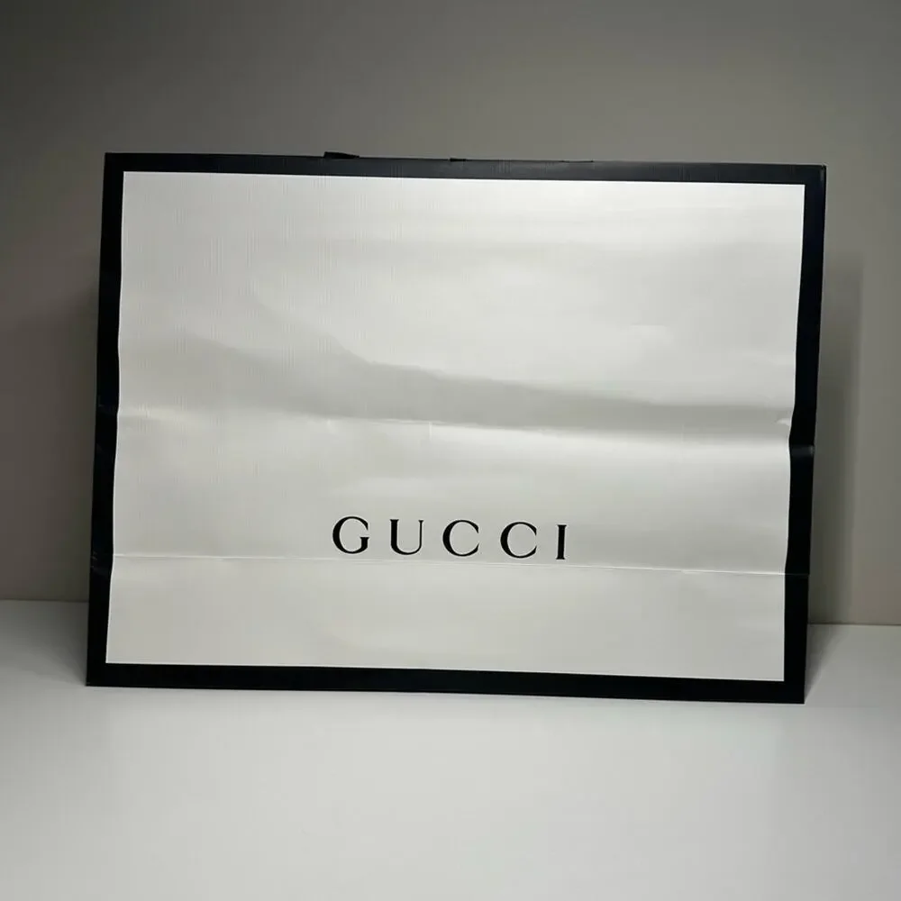 Gucci | Large Gift Bag | White/Black | 18.75 W x 14 H x 6.75 D inch